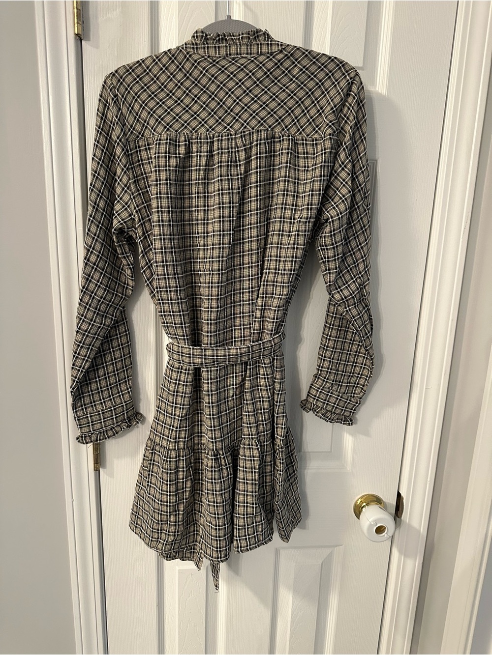 NWT Hem & Thread Gray Plaid Long Sleeve Shirt Dress - Picture 5 of 5